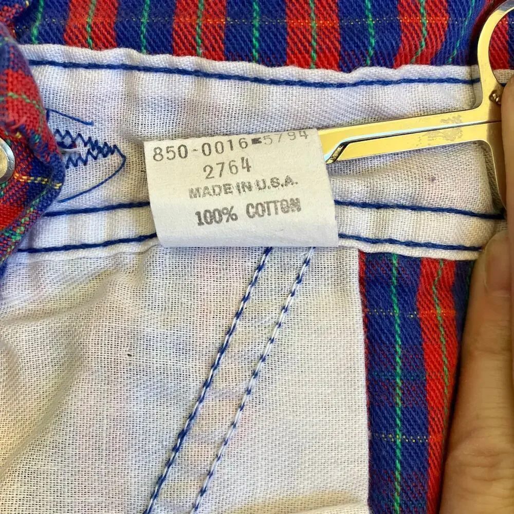 Oshkosh B'Gosh Babys 24 Months Vintage 90s Plaid Overalls Paper Tag Made in USA